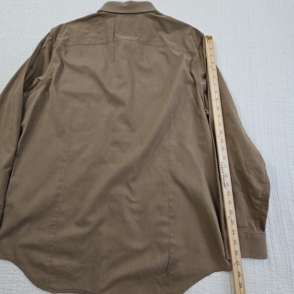 Banana Republic Heavy Twill Shirt Men's XXL Button Up Brown 2 Pockets EUC LN - Picture 12 of 15